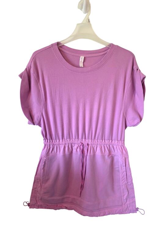 Daily Practice By Anthropology Dresses & Skirts - Anthropologie Daily Practice Short Sleeve Purple Drawstring Mini Dress Large